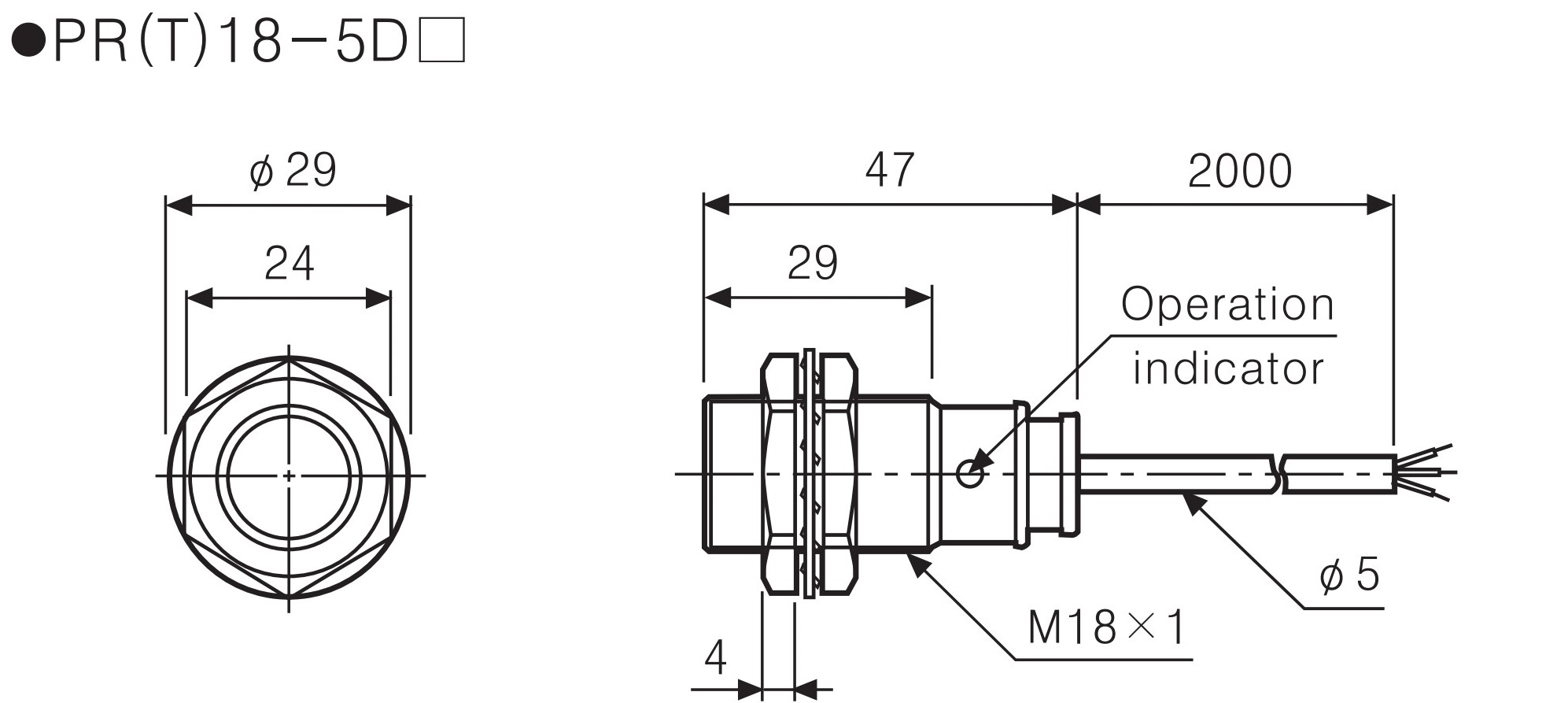 ابعاد سنسور PR18 آتونیکس