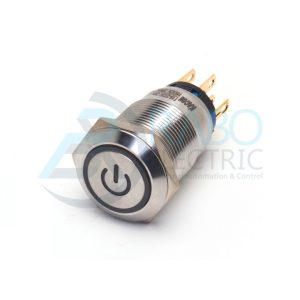 شستی قفل شو چراغدار سبز پاور تمام فلزی کاکن مدل T22-372GP-24VDC